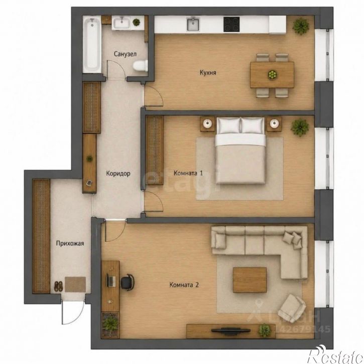 2-комн квартира ул Фурманова, 22,  д. 22