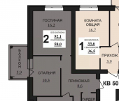 2-комн, 58 кв м, этаж 1/8 деревня Дерябиха, 83